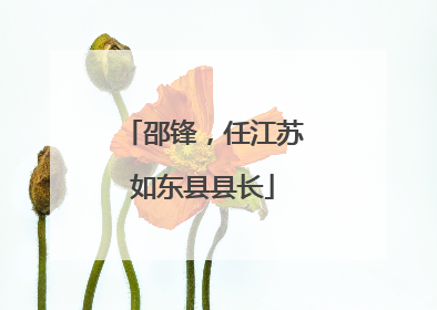 邵锋，任江苏如东县县长
